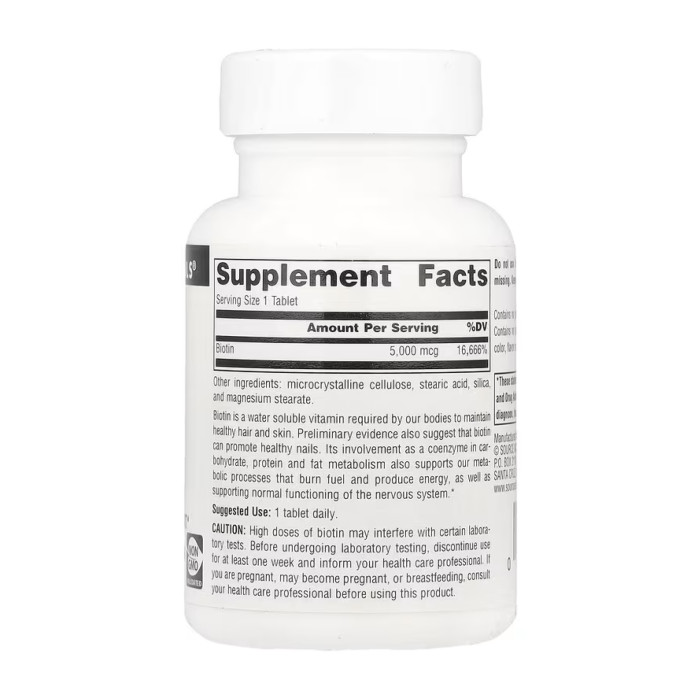 Source Naturals Biotin 5000mcg - 60 tabs