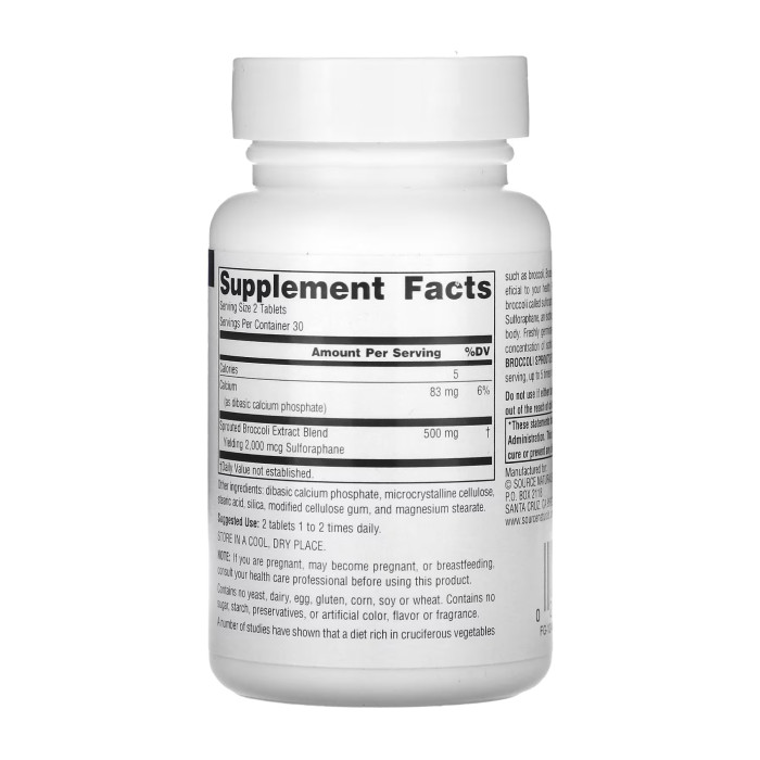 Source Naturals Broccoli Sprouts Extract 250mg - 60 tabs