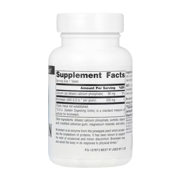 Source Naturals Bromelain 600 GDU - 60 tabs