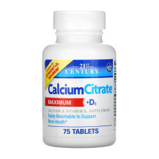 21st Century Calcium Citrate + D3 - 75 tabs