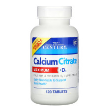 21st Century Calcium Citrate + D3 Max - 120 tabs