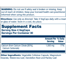 Solaray Calcium Citrate 1000mg - 120 vcaps
