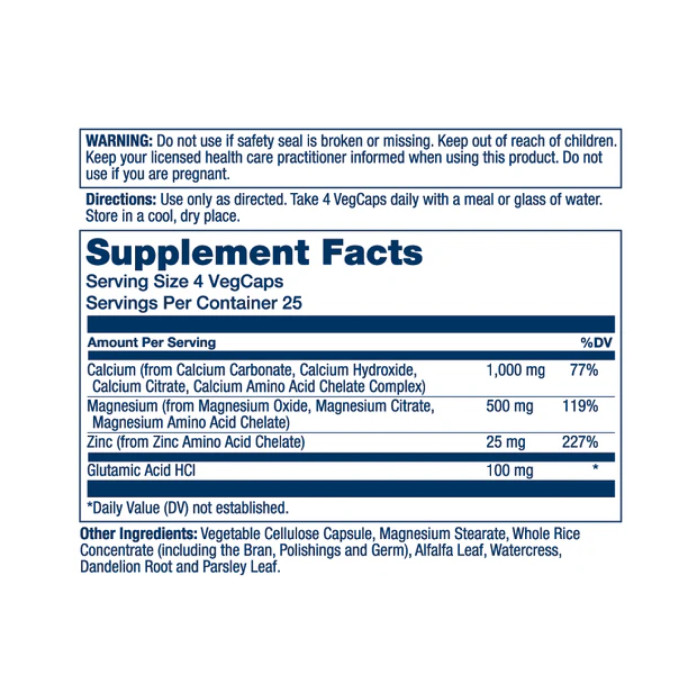 Solaray Calcium Magnesium Zinc - 100 vcaps
