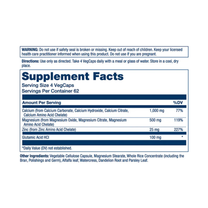 Solaray Calcium Magnesium Zinc - 250 vcaps