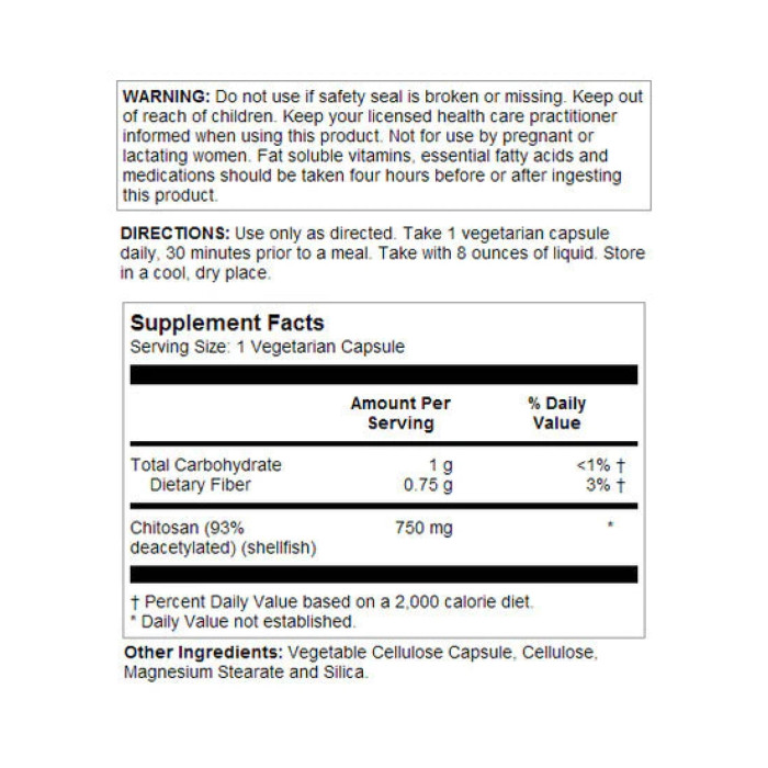 KAL Chitosan 750mg - 120 vcaps