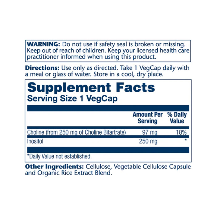 Solaray Choline & Inositol - 100 vcaps