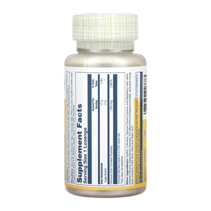 Solaray Chromium Picolinate 1000mcg - 100 lozenges Lemon-Raspberry
