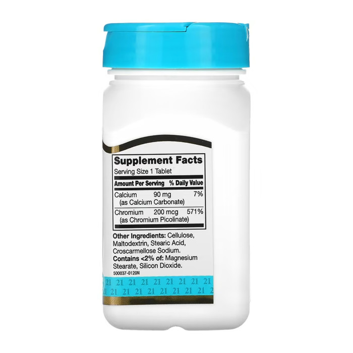 21st Century Chromium Picolinate 200 mcg - 100 tabs