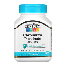 21st Century Chromium Picolinate 200 mcg - 100 tabs