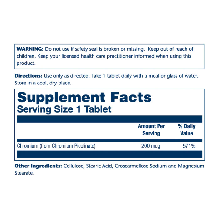 Solaray Chromium Picolinate 200mcg - 50 tabs