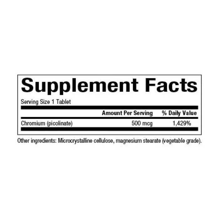 Natural Factors Chromium Picolinate 500mcg - 90 tabs