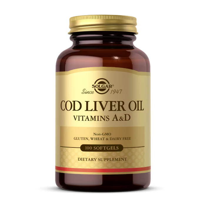 Solgar Cod Liver Oil Vitamins A&D - 100 softgels