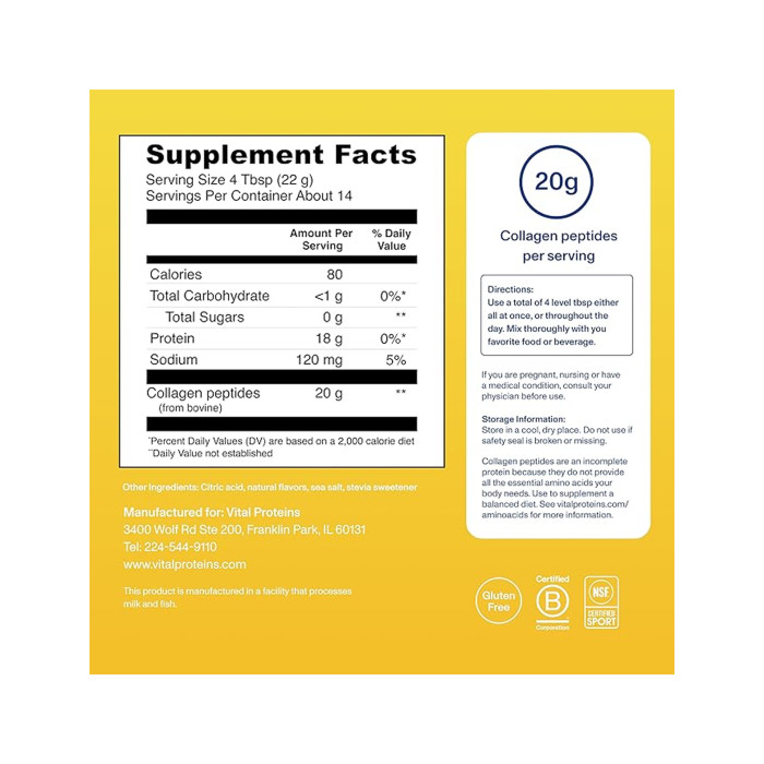 Vital Proteins Collagen Peptides - 313g Lemon