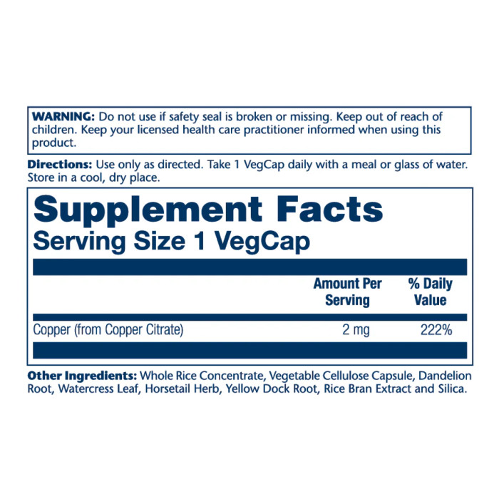 Solaray Copper Citrate 2mg - 60 vcaps