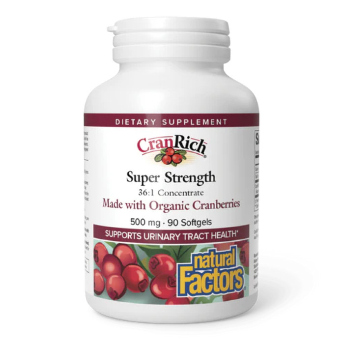 Natural Factors CranRich®️ Super Strength Organic Cranberry Concentrate 500mg - 90 softgels