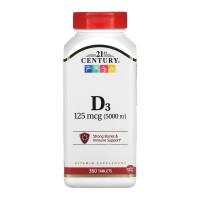 21st Century D3 125 mcg (5000 IU) - 360 tabs