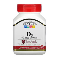 21st Century D3 50 mcg (2000 IU) - 250 softgels