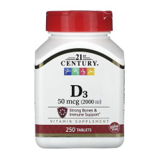 21st Century D3 50 mcg (2000 IU) - 250 tabs