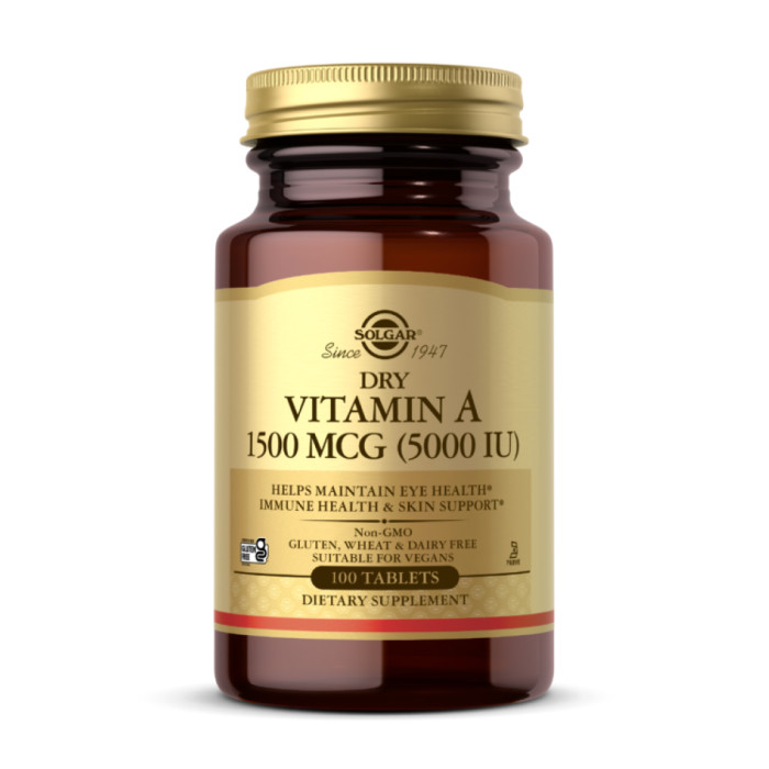 Solgar Dry Vitamin A 1500 mcg (5000 IU) - 100 tabs