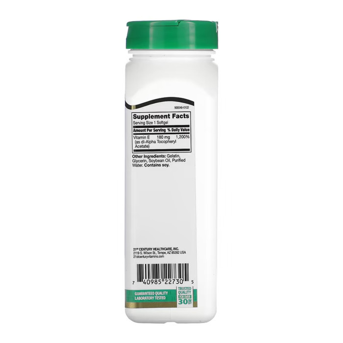 21st Century E 180 mg (400IU) - 250 softgels