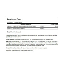 Swanson Extra Strength D3 & K2 5000 Iu & 100mcg - 60 vcaps