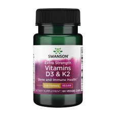 Swanson Extra Strength D3 & K2 5000 Iu & 100mcg - 60 vcaps