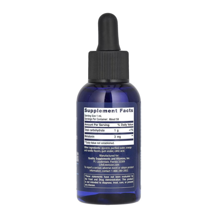 Life Extension Fast-Acting Liquid Melatonin (Citrus-Vanilla) - 2 fl oz