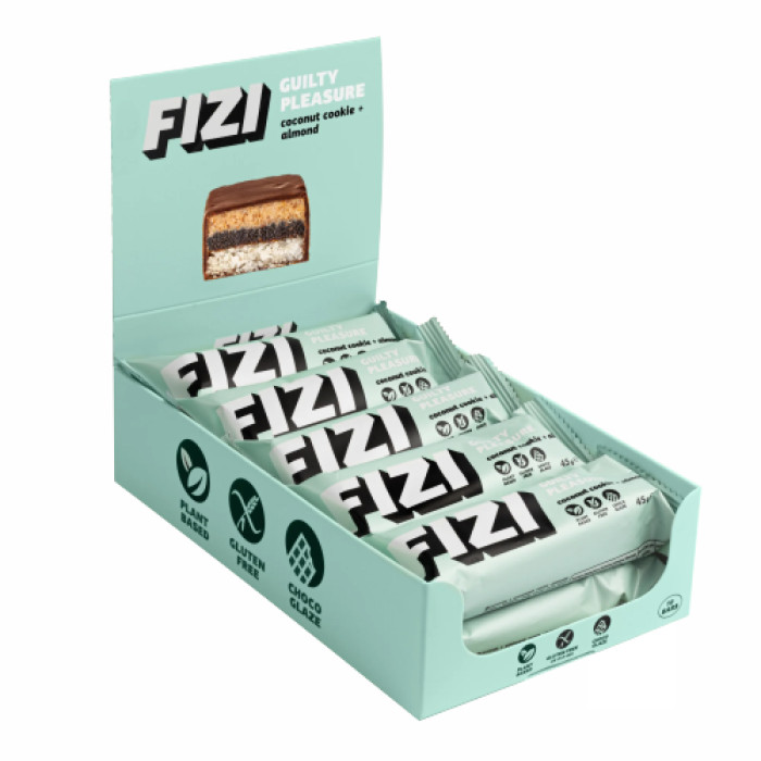 FIZI FIZI Chocolate Bar - 10х45g Coconut Cookie-Almond