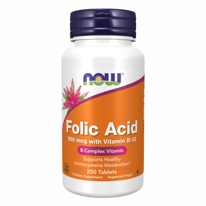 Now Foods Folic Acid 800mcg - 250 tabs