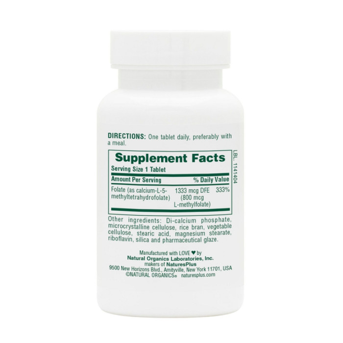 Nature's Plus Folic Acid 800mcg - 90 tabs