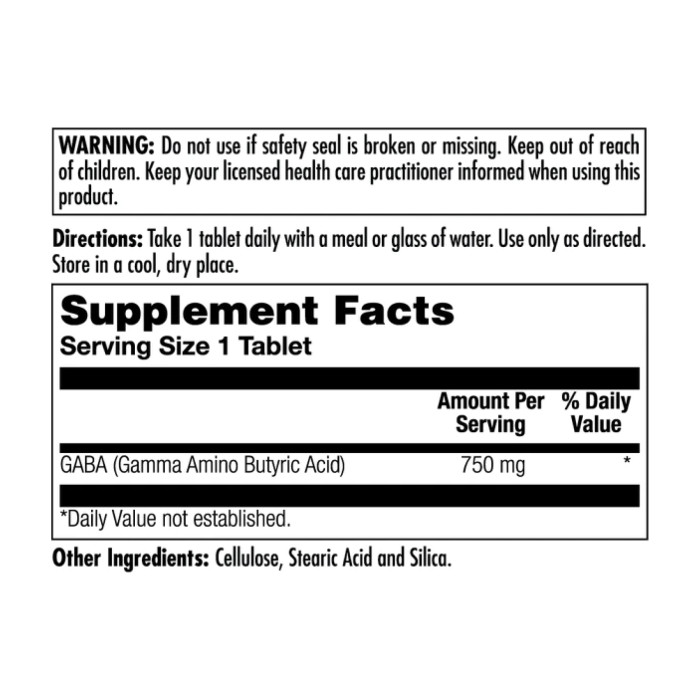 KAL Gaba 750mg - 90 tabs