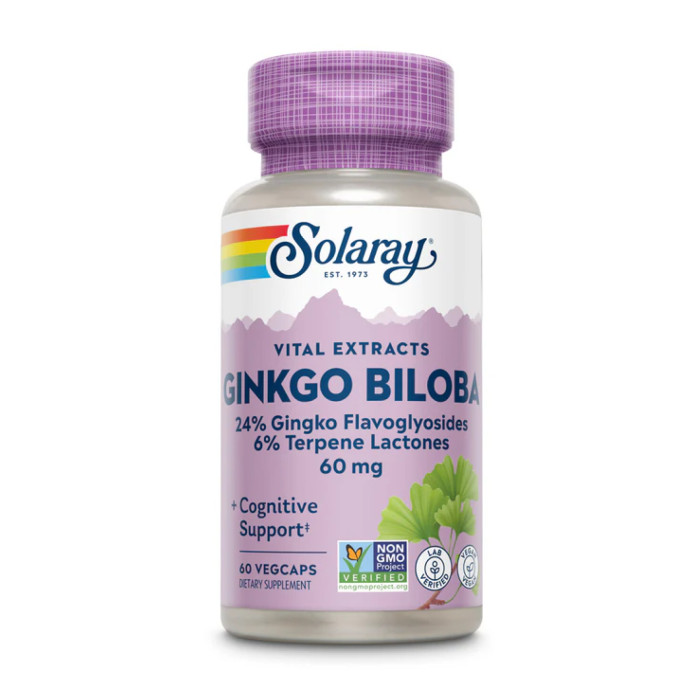 Solaray Ginkgo Biloba Leaf Extract 60mg - 60 vcaps