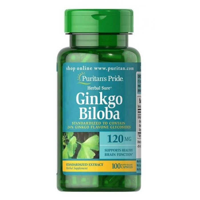 Puritans Pride Ginkgo Biloba Standardized Extract 120mg - 100caps (Пошкоджена банка)