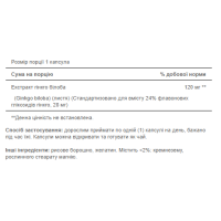 Puritans Pride Ginkgo Biloba Standardized Extract 120mg - 100caps (Пошкоджена банка)