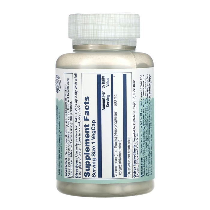 Solaray Glucomannan Rhizome Extract 600mg - 100 vcaps