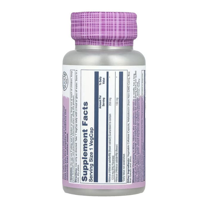 Solaray Hibiscus Flower Extract 250mg - 60 vcaps