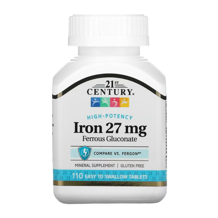 21st Century Iron 27 mg Ferrous Gluconate - 110 tabs
