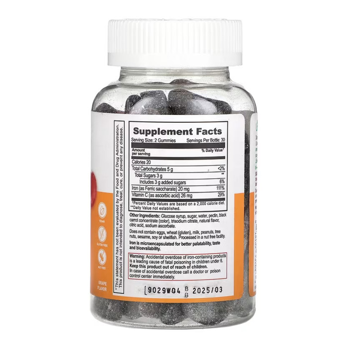 Lifeable Iron + Vitamin C Adult - 60 gummies