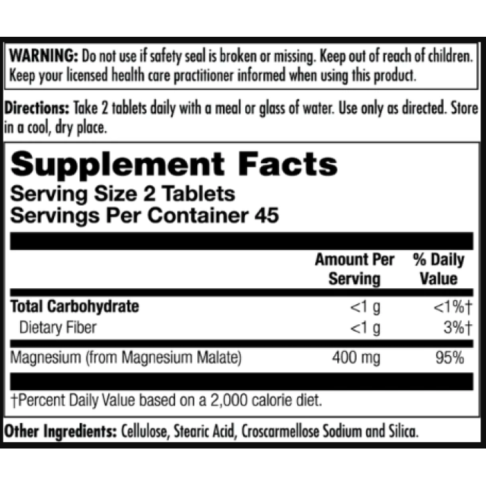 KAL Magnesium Malate 400mg - 90 tabs