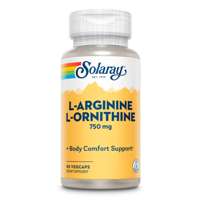 Solaray L-Arginine L-Ornithine 750mg - 50 vcaps