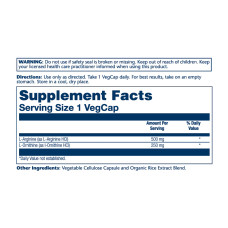 Solaray L-Arginine L-Ornithine 750mg - 50 vcaps