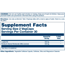 Solaray L-Lysine Monolaurin 1:1 - 60 vcaps