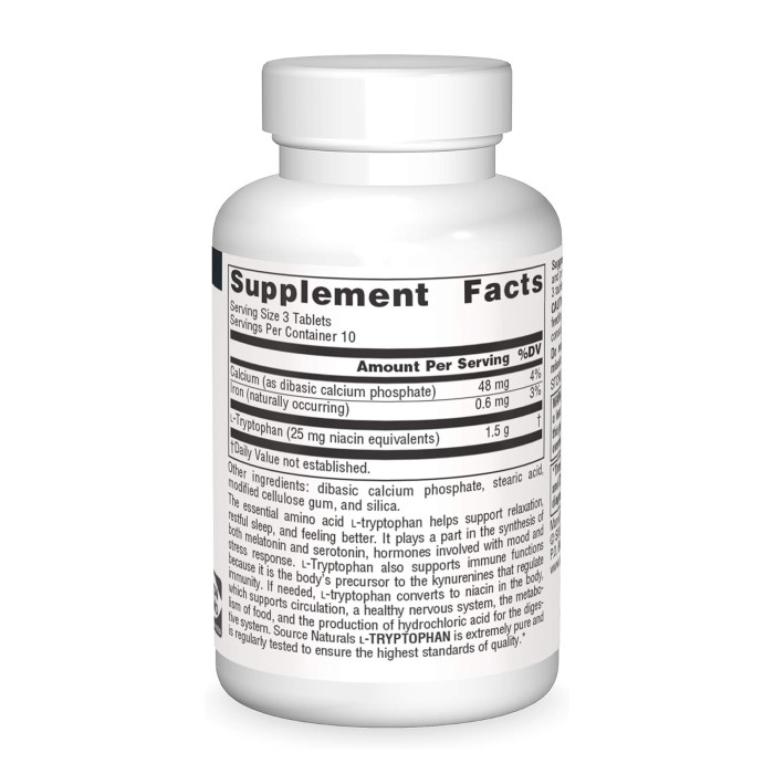 Source Naturals L-Tryptophan 500 mg - 30 tabs