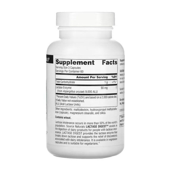 Source Naturals Lactase Digest 30mg - 180 caps