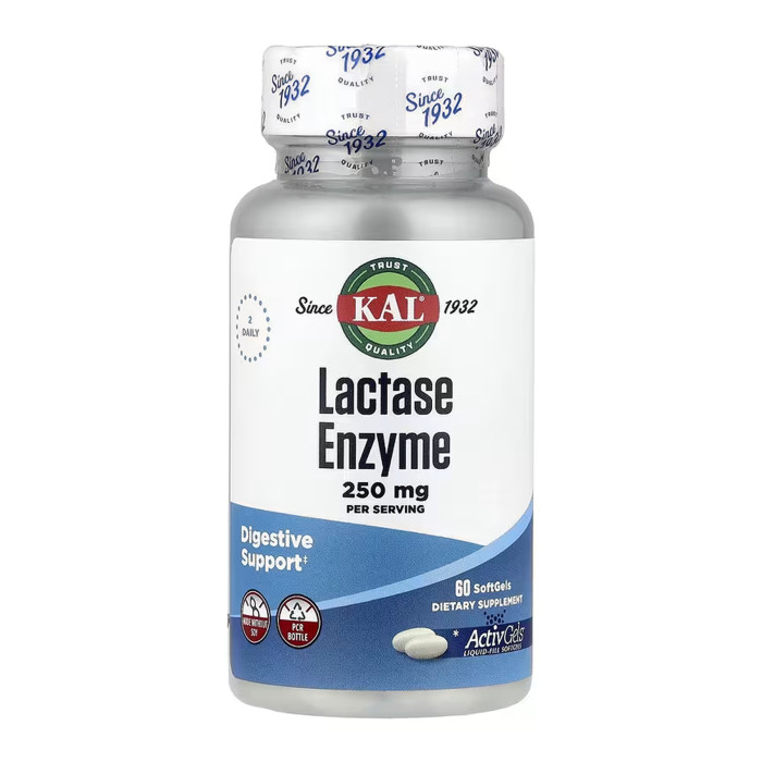 KAL Lactase Enzyme 250mg - 60 softgels