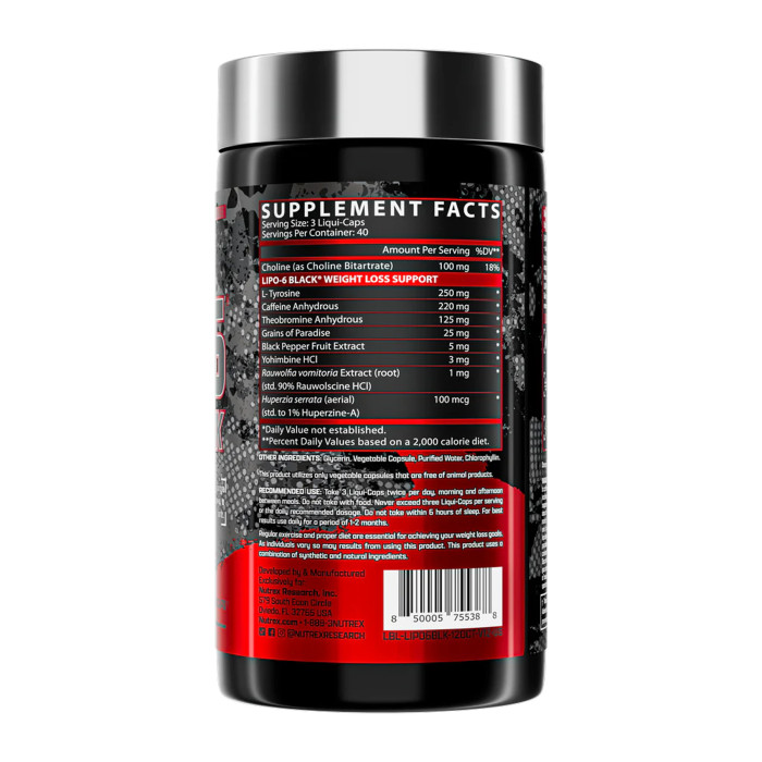 Nutrex Lipo-6 Black Maximum Potency - 120 caps