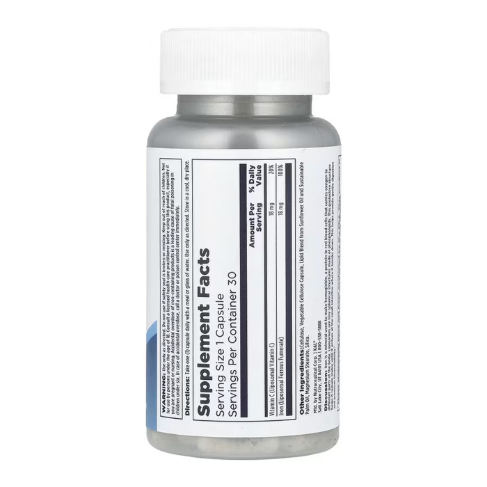 KAL Liposomal Iron 18mg - 30 vcaps