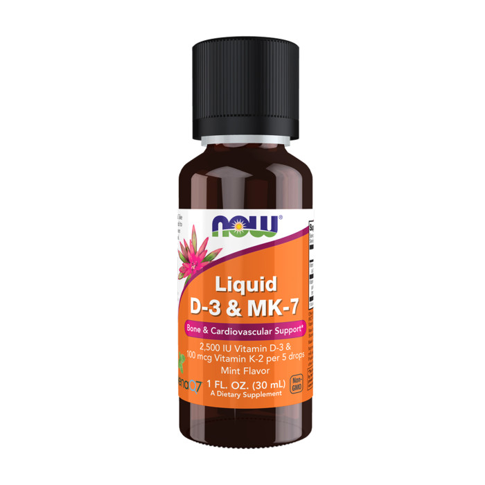 Now Foods VIT D-3 & MK-7 Liquid- 30ml