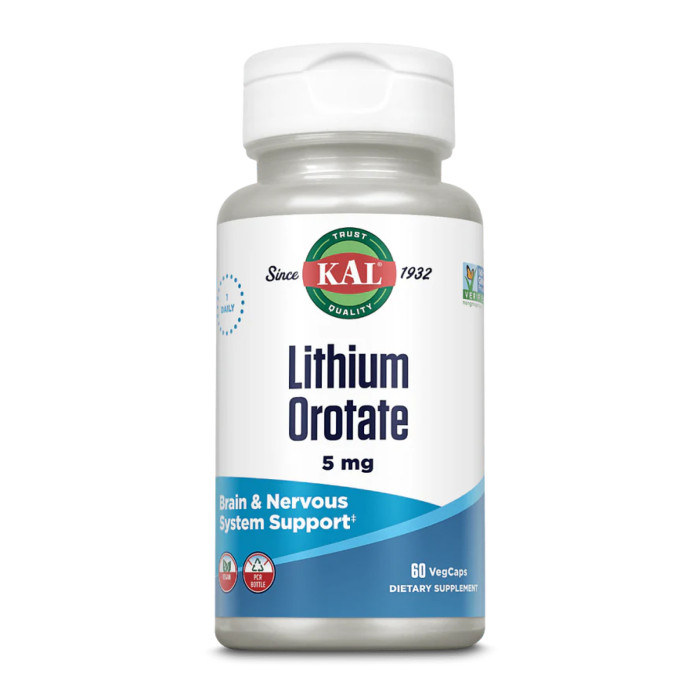 KAL Lithium Orotate 5mg - 60 vcaps