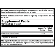 KAL Lithium Orotate 5mg - 90 tabs Lemon Lime (До 01.27)